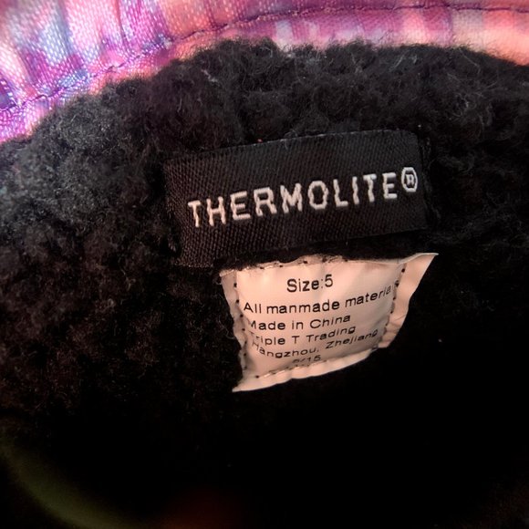 Northside pink plaid snow boots thermolite size 5 - Picture 5 of 5